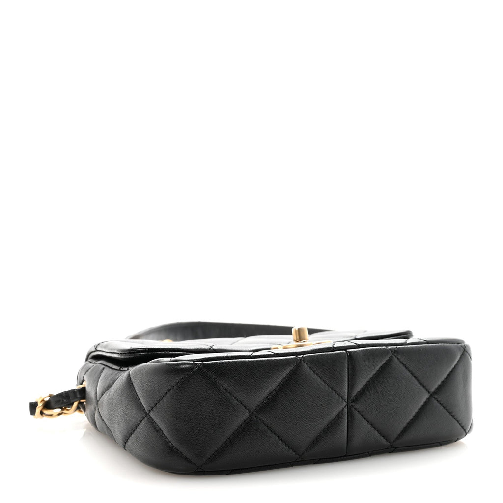 Chanel Lambskin Quilted Small CC Links Flap Black