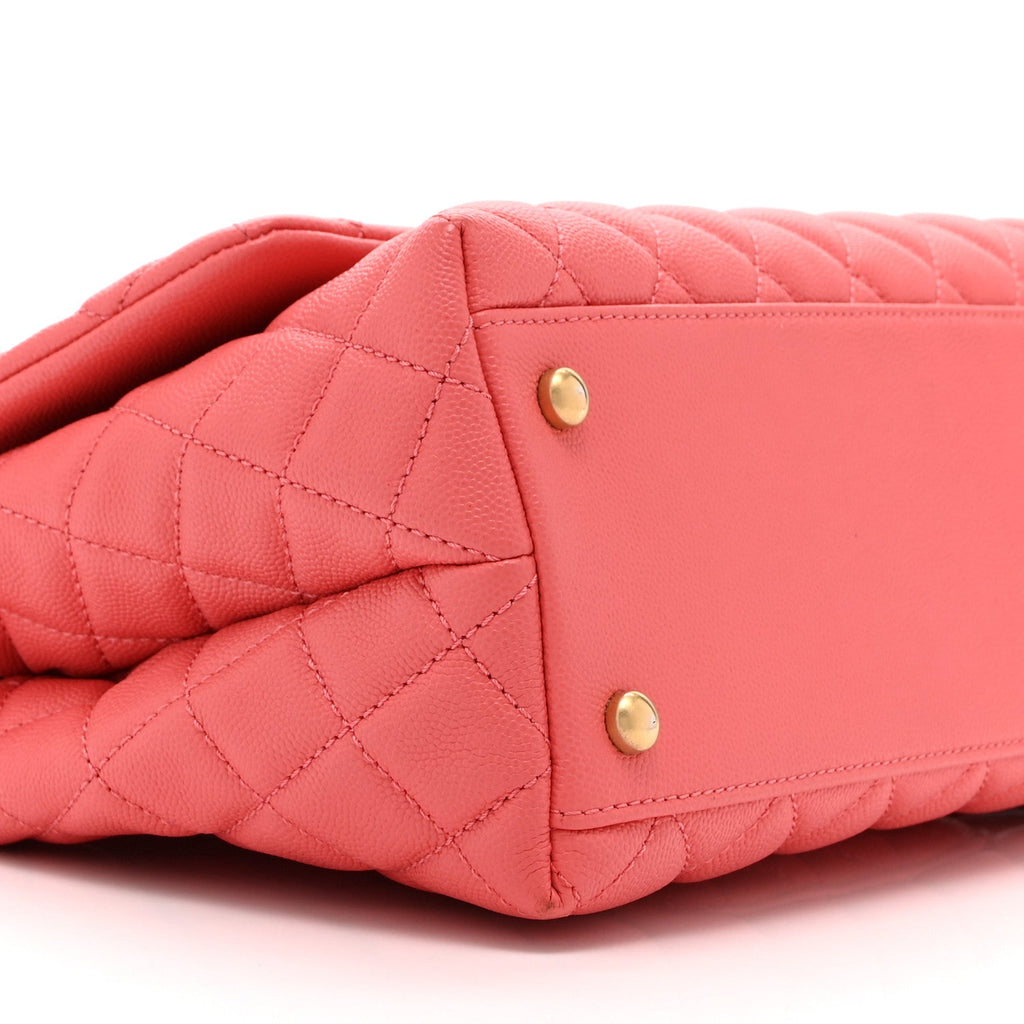 Chanel Caviar Quilted Small Coco Handle Flap Pink
