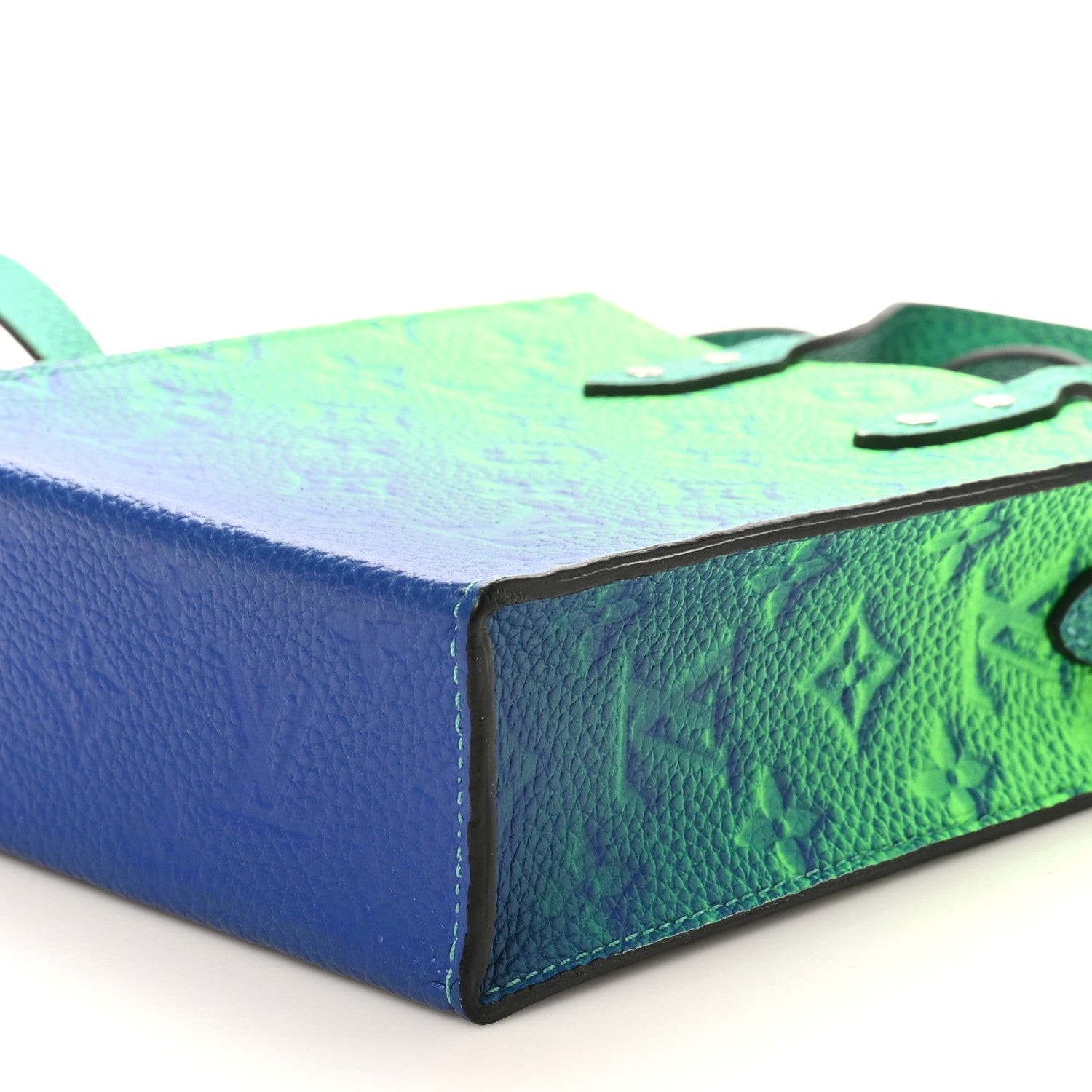 Louis Vuitton Taurillon Illusion Sac Plat XS Bleu Vert
