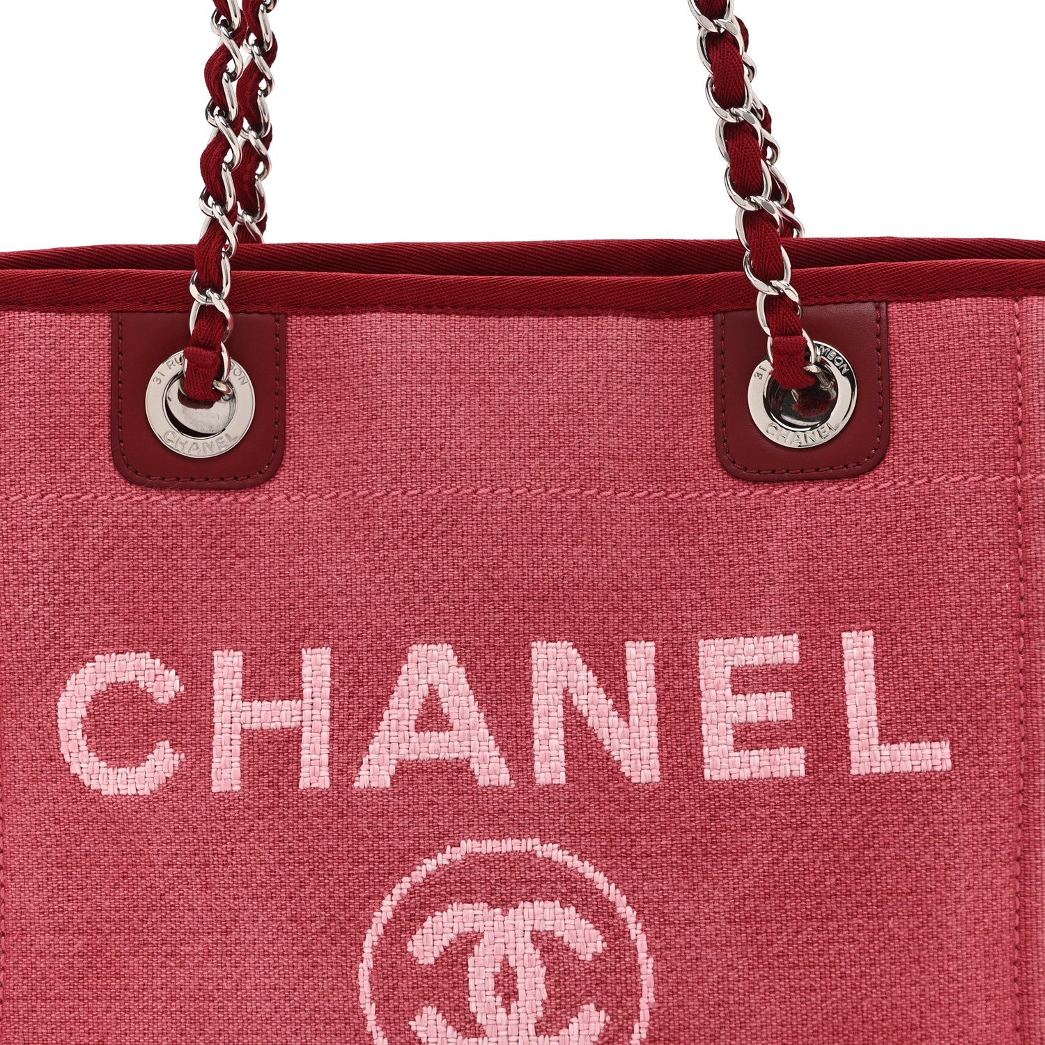 Chanel Canvas Mini Deauville Tote Red