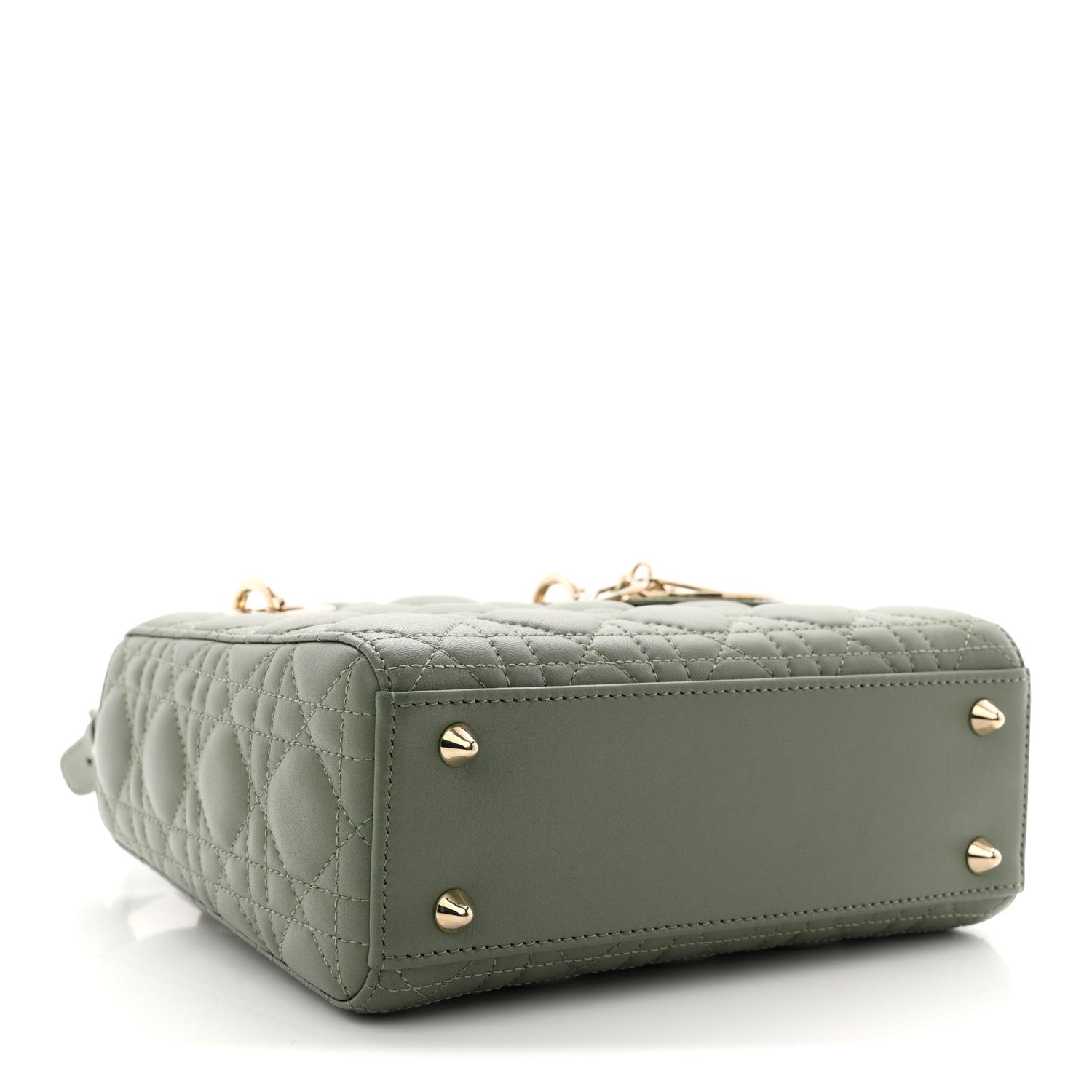 Christian Dior Lambskin Cannage Small My ABCDior Lady Dior Peyote Green
