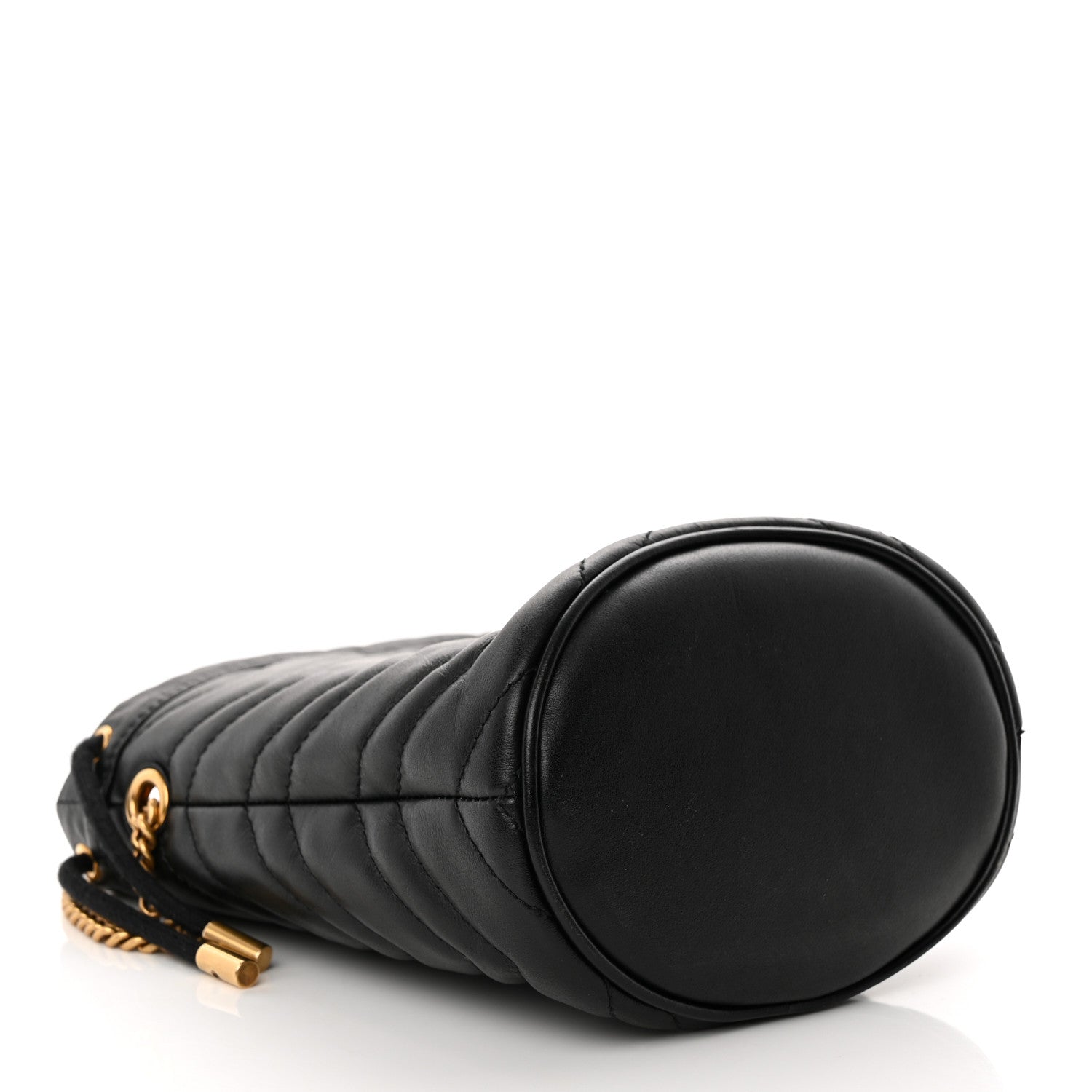 Gucci Calfskin Matelasse Mini GG Marmont 2.0 Bucket Bag Black