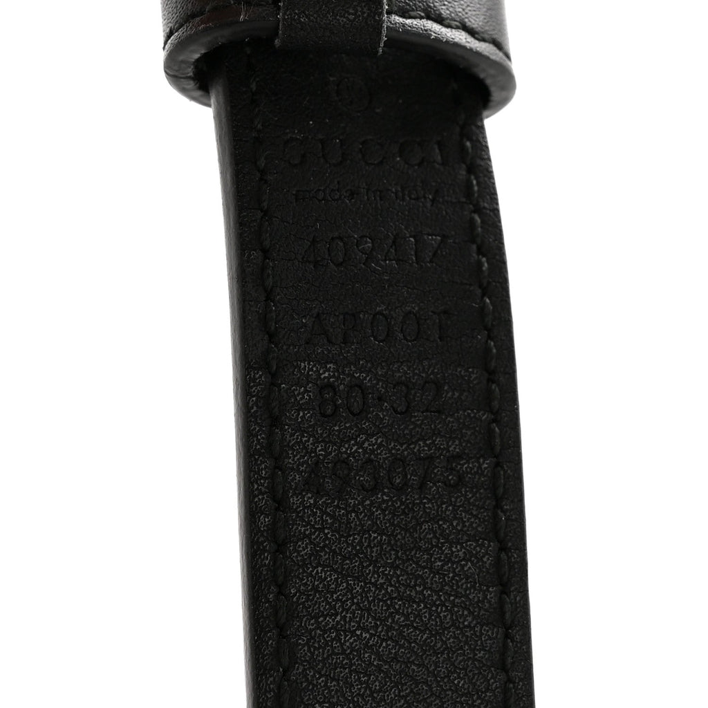 Gucci Calfskin Double G 20mm Belt 80 32 Black