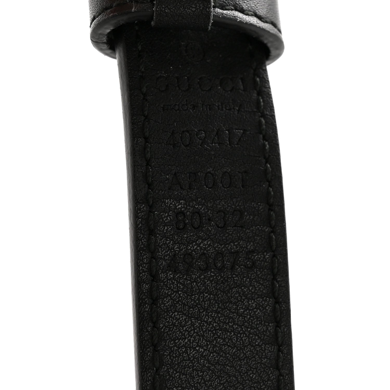 Gucci Calfskin Double G 20mm Belt 80 32 Black