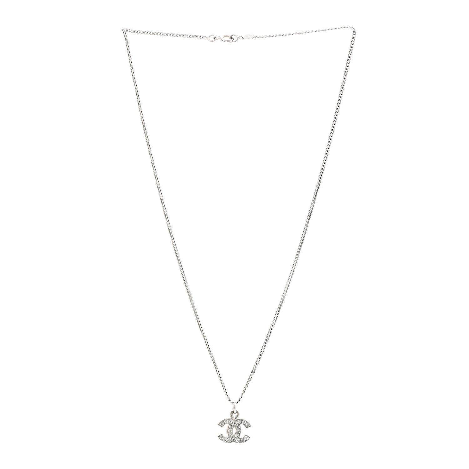 Crystal Timeless CC Necklace Silver