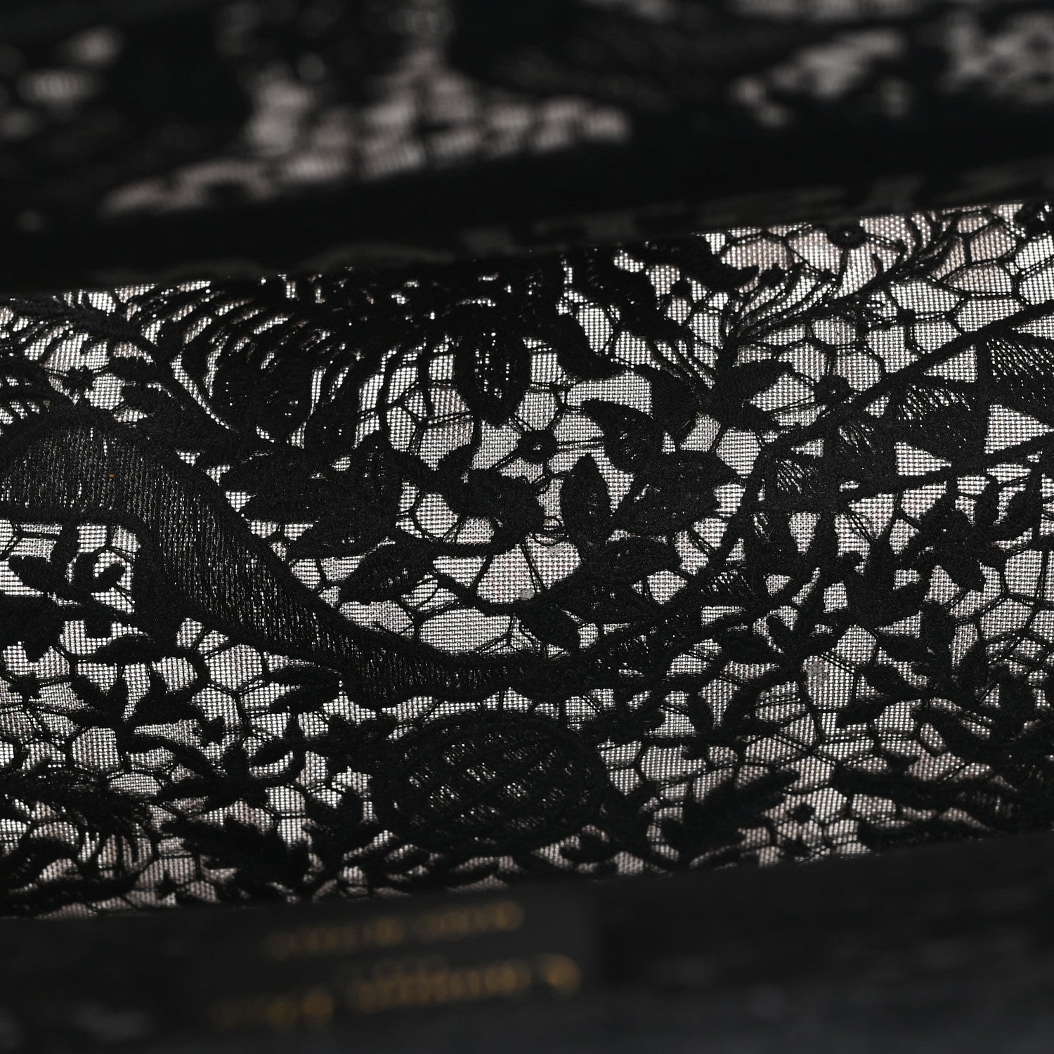 Christian Dior Canvas Embroidered Mesh Macrame Medium Toile de Jouy Soleil Book Tote Black