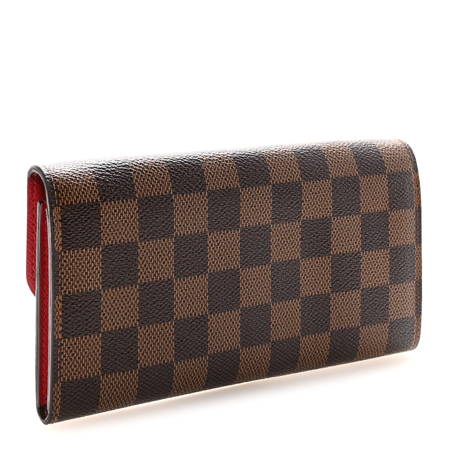 Louis Vuitton Damier Ebene Emilie Wallet Red
