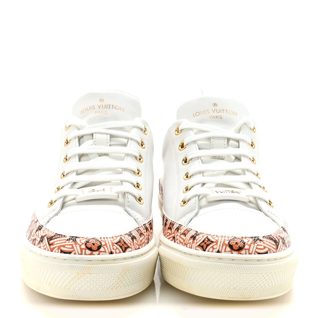 Louis Vuitton Calfskin Monogram Crafty Sneaker 38 White