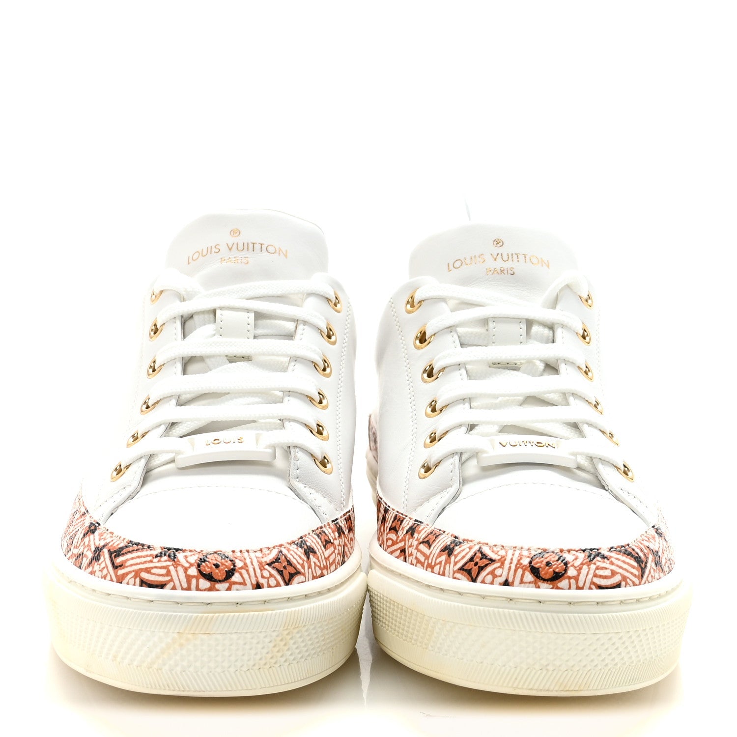 Louis Vuitton Calfskin Monogram Crafty Sneaker 38 White