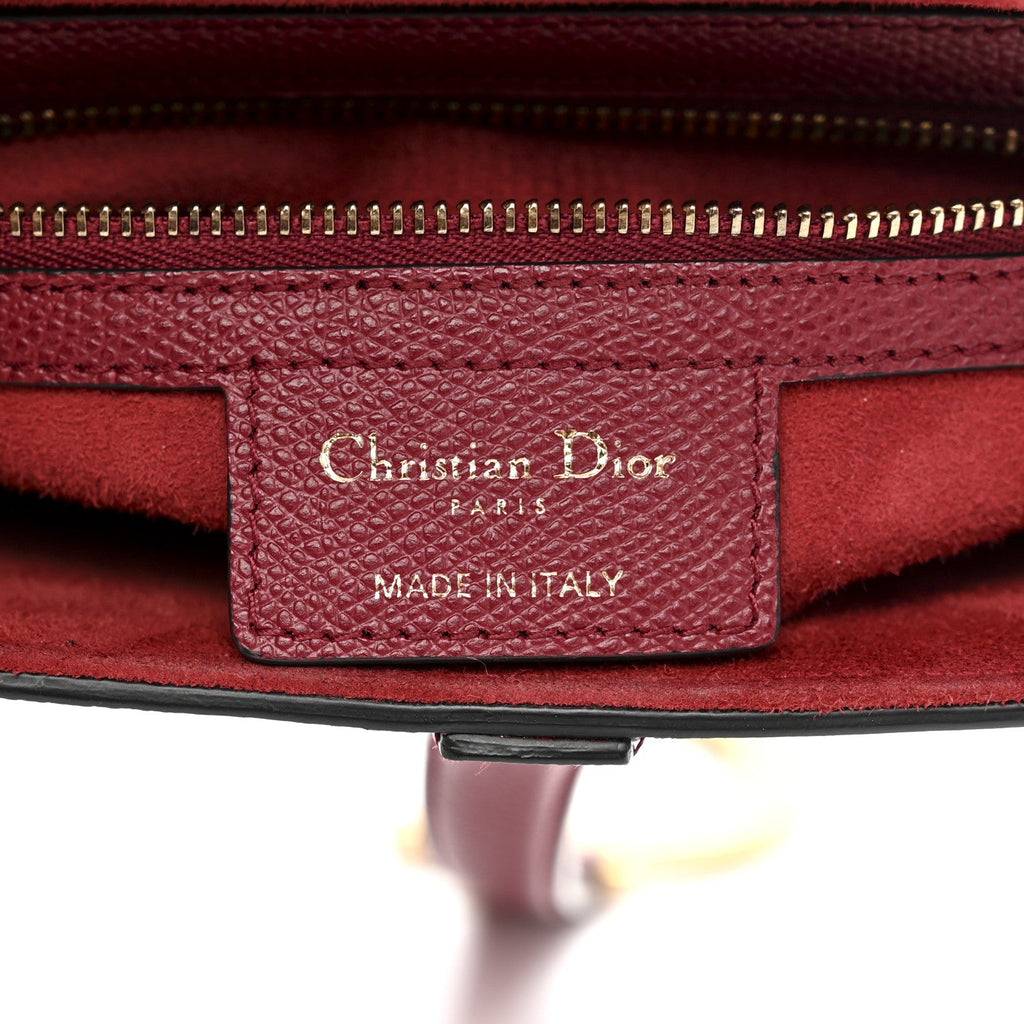 Christian Dior Grained Calfskin Saddle Bag Red