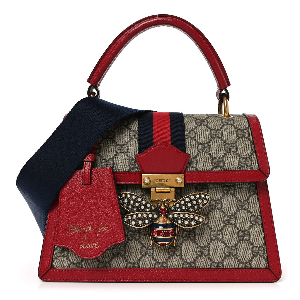 Gucci GG Supreme Monogram Small Queen Margaret Top Handle Bag Red