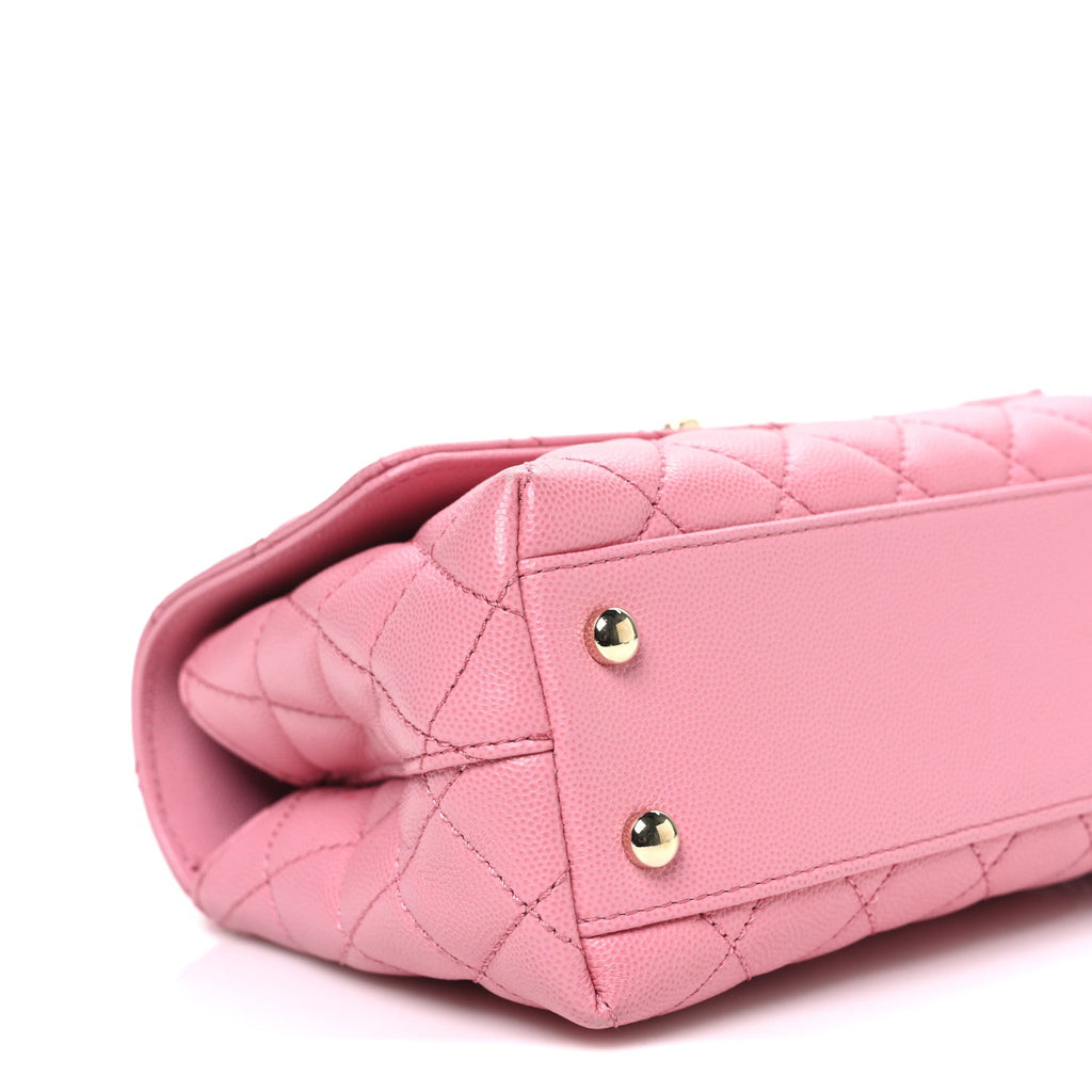 Chanel Caviar Quilted Mini Coco Chain Handle Flap Pink