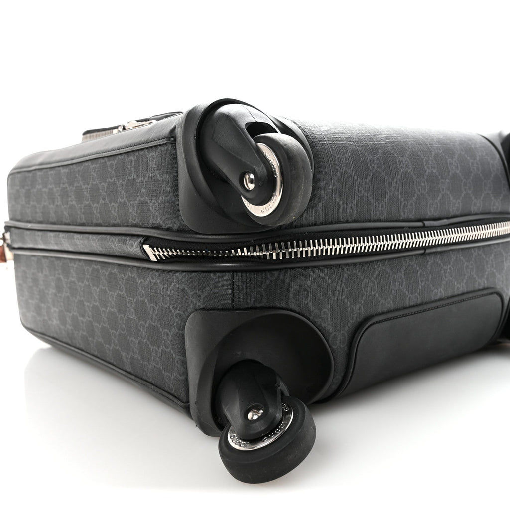 Gucci GG Supreme Monogram Gran Turismo Suitcase Black Grey