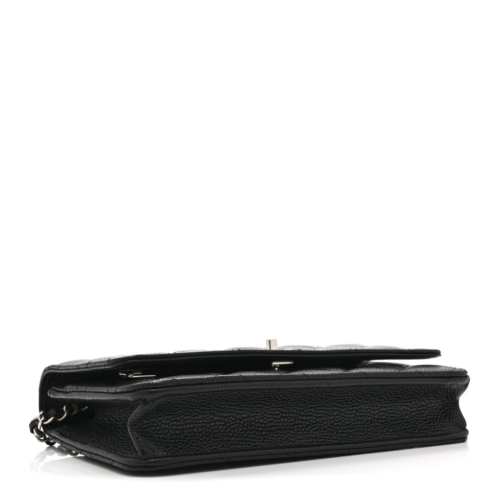 Chanel Caviar Quilted CC Turnlock Wallet On Chain WOC Black