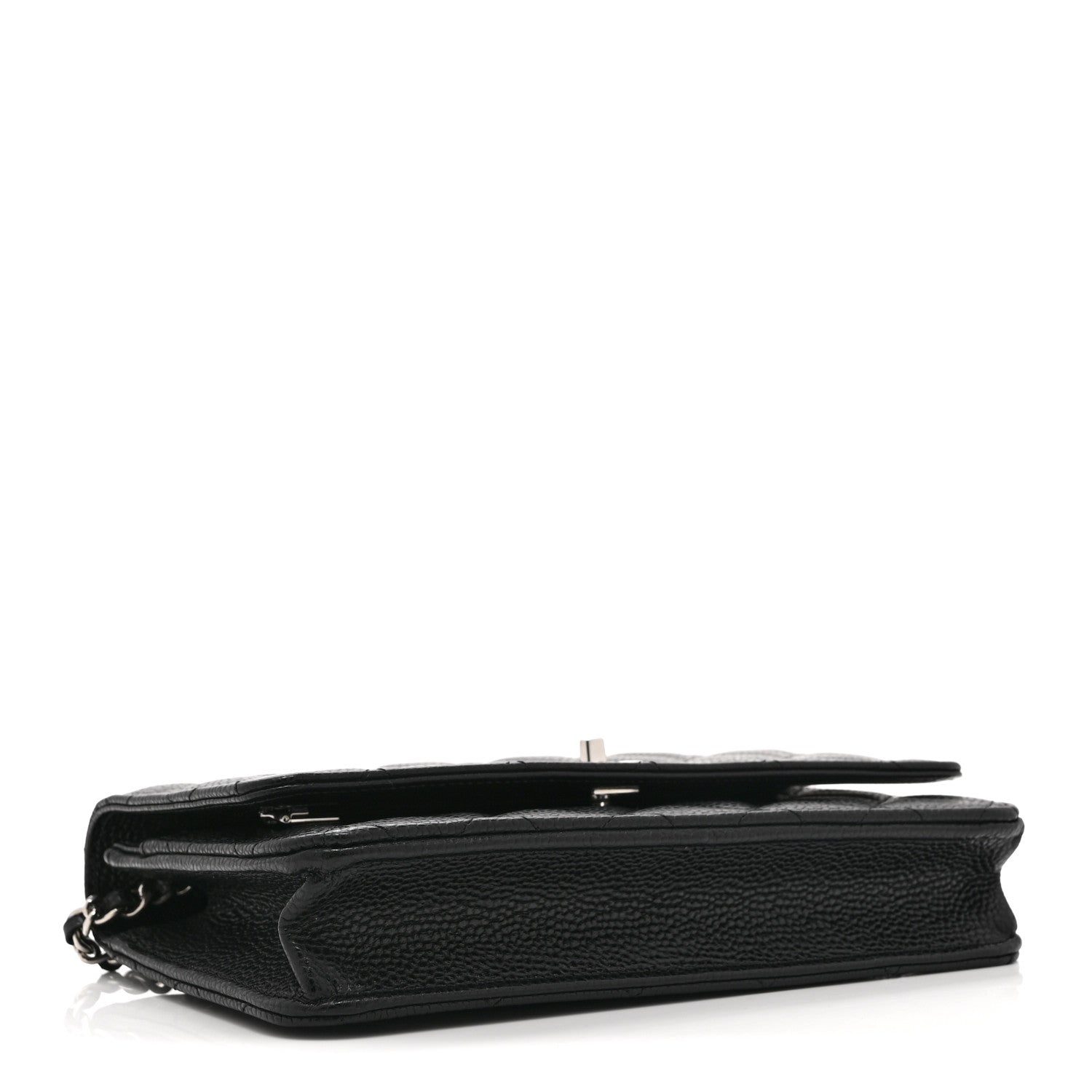 Chanel Caviar Quilted CC Turnlock Wallet On Chain WOC Black