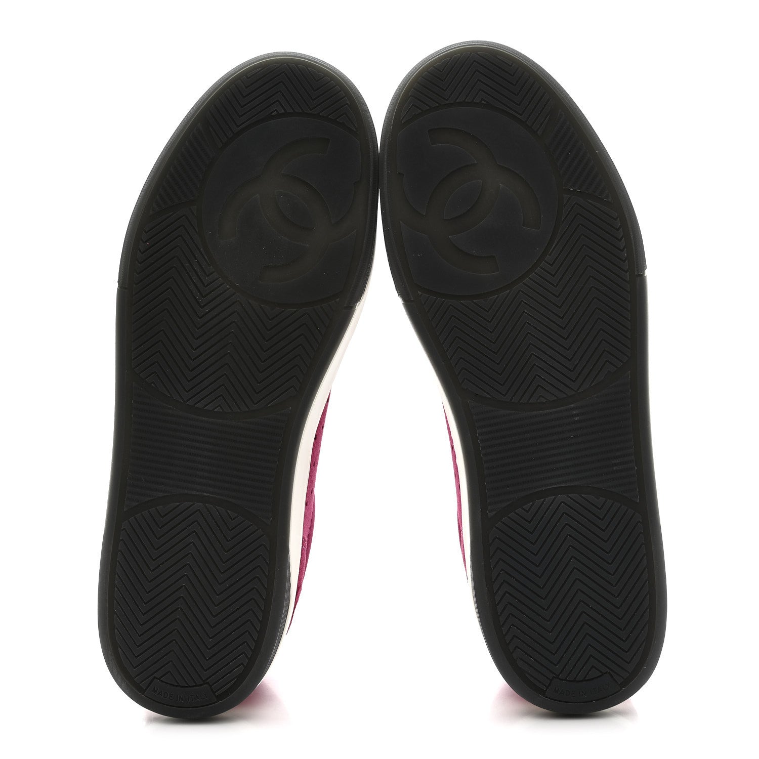 Chanel Suede Calfskin Logo Sneakers 41 Dark Pink