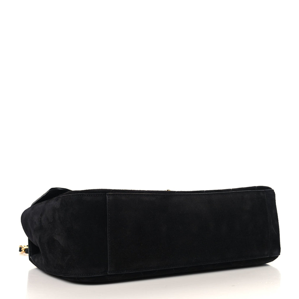 Chanel Suede Calfskin Small Souplissimo Maxi Flap Black