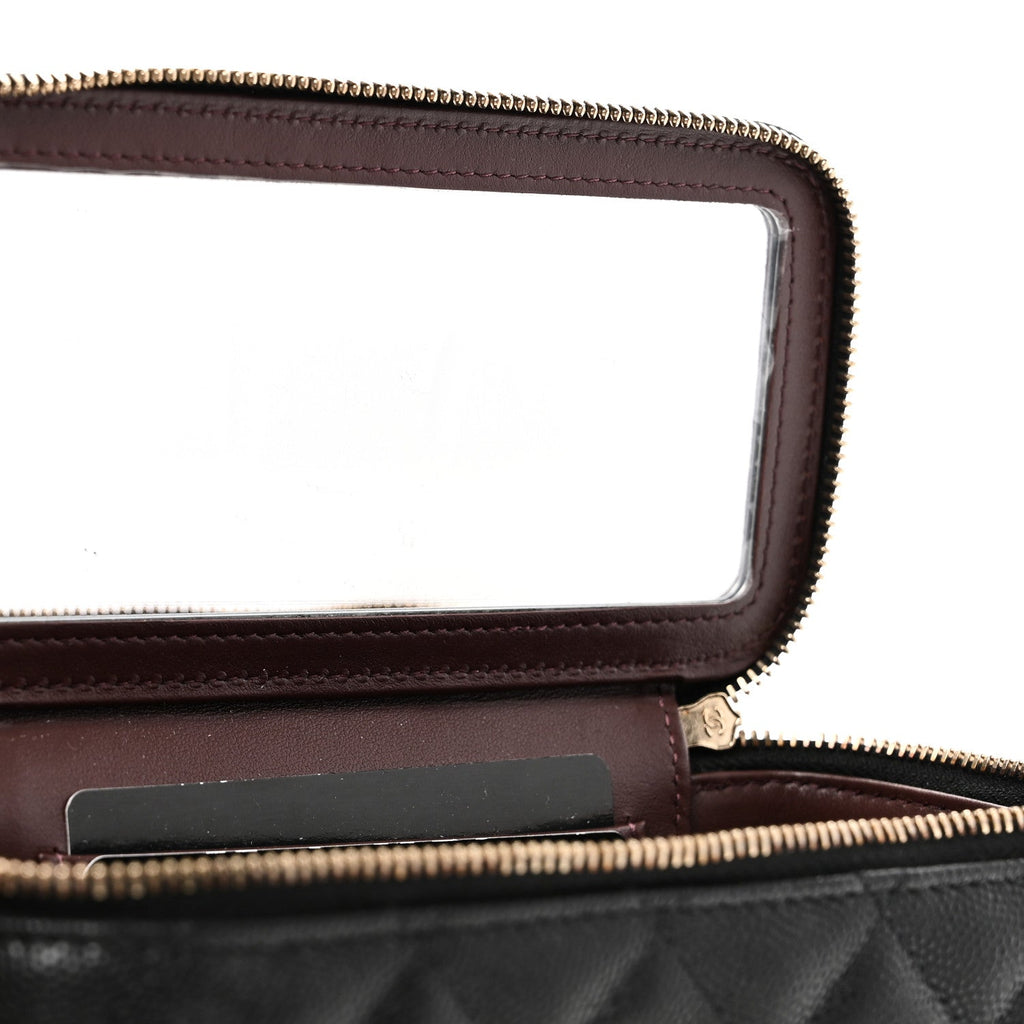 Chanel Caviar Quilted Small Vanity Case With Chain Black