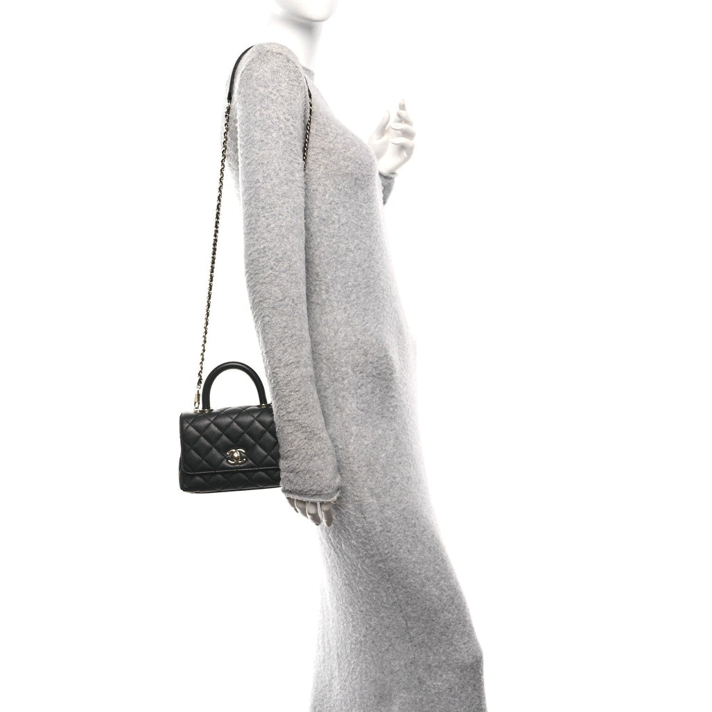 Chanel Caviar Quilted Extra Mini Coco Handle Flap Black