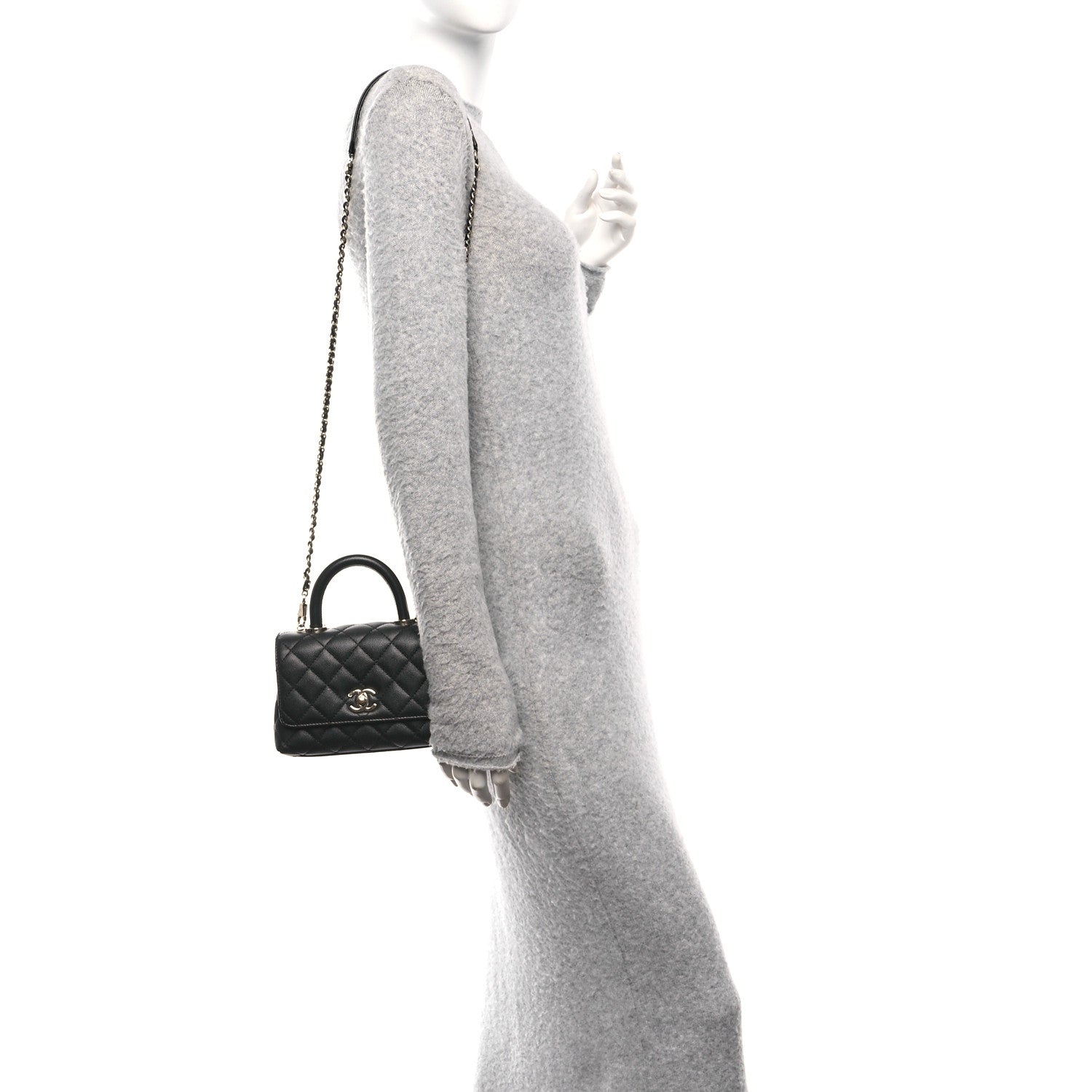 Chanel Caviar Quilted Extra Mini Coco Handle Flap Black