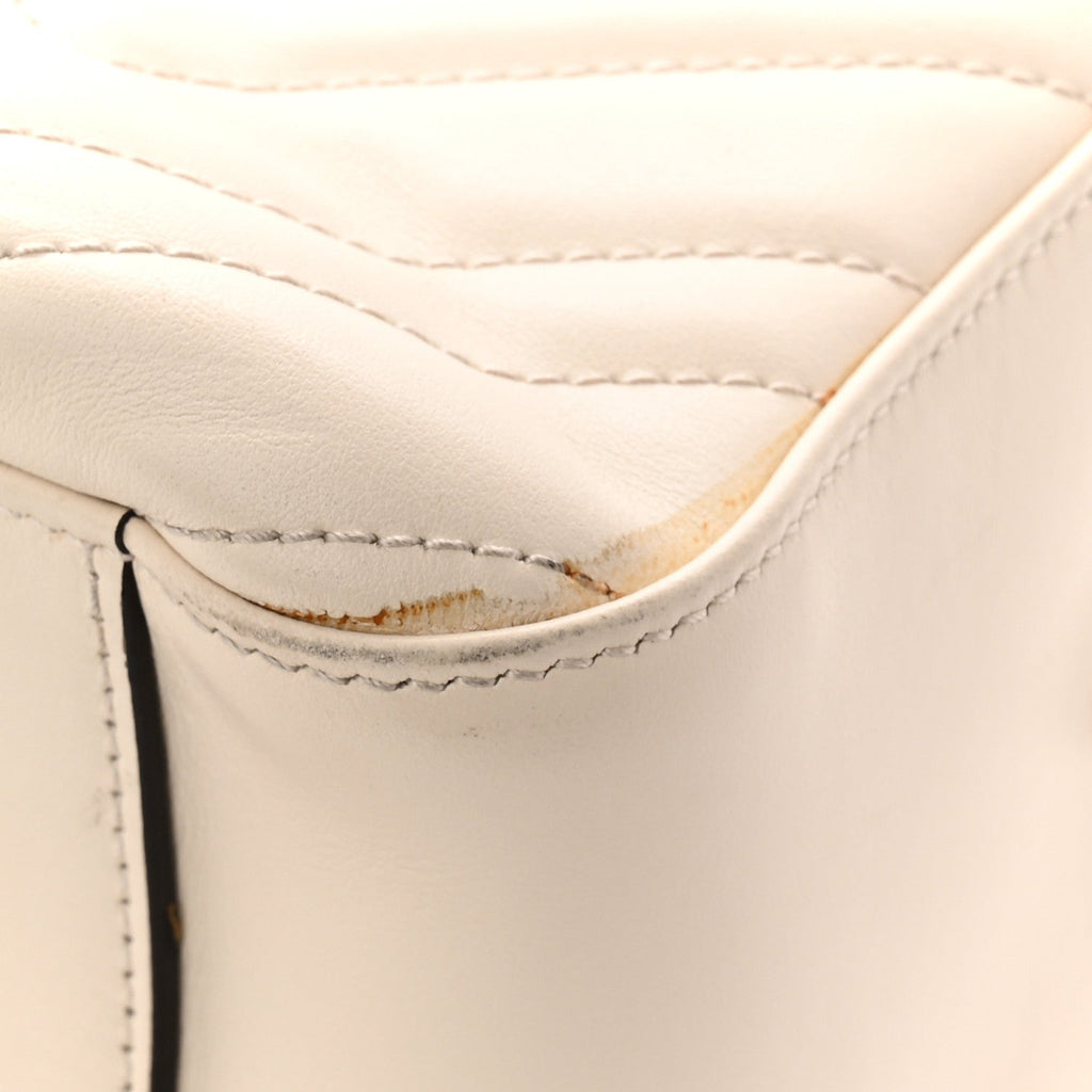 Gucci Calfskin Matelasse GG Marmont Dome Backpack White