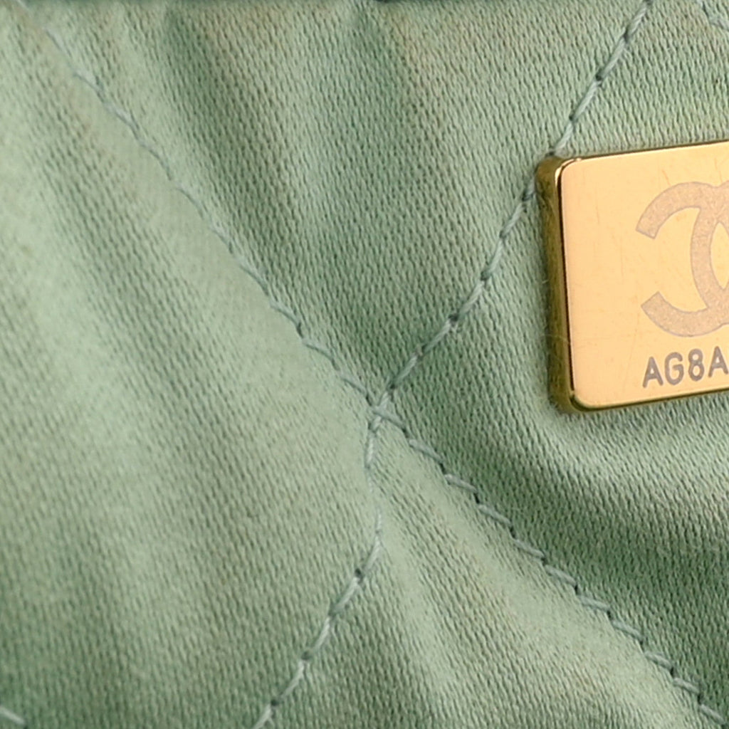 Chanel Shiny Calfskin Quilted Small Chanel 22 Light Green