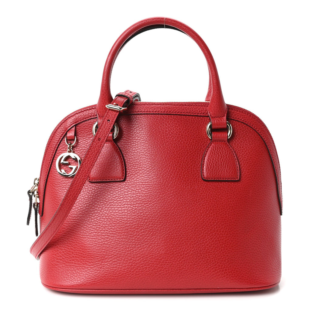 Gucci Dollar Calfskin Small GG Charm Dome Bag Red