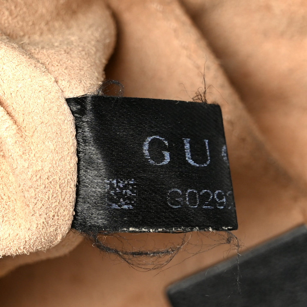 Gucci Calfskin Matelasse Mini GG Marmont Chain Shoulder Bag Black