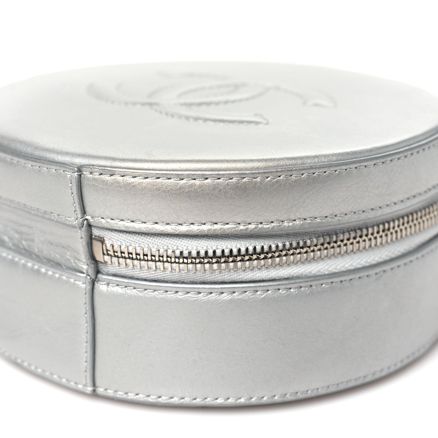 Chanel Metallic Glazed Calfskin Round As Earth Evening Bag Silver