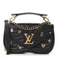 Louis Vuitton Calfskin Love Lock New Wave Chain MM Black