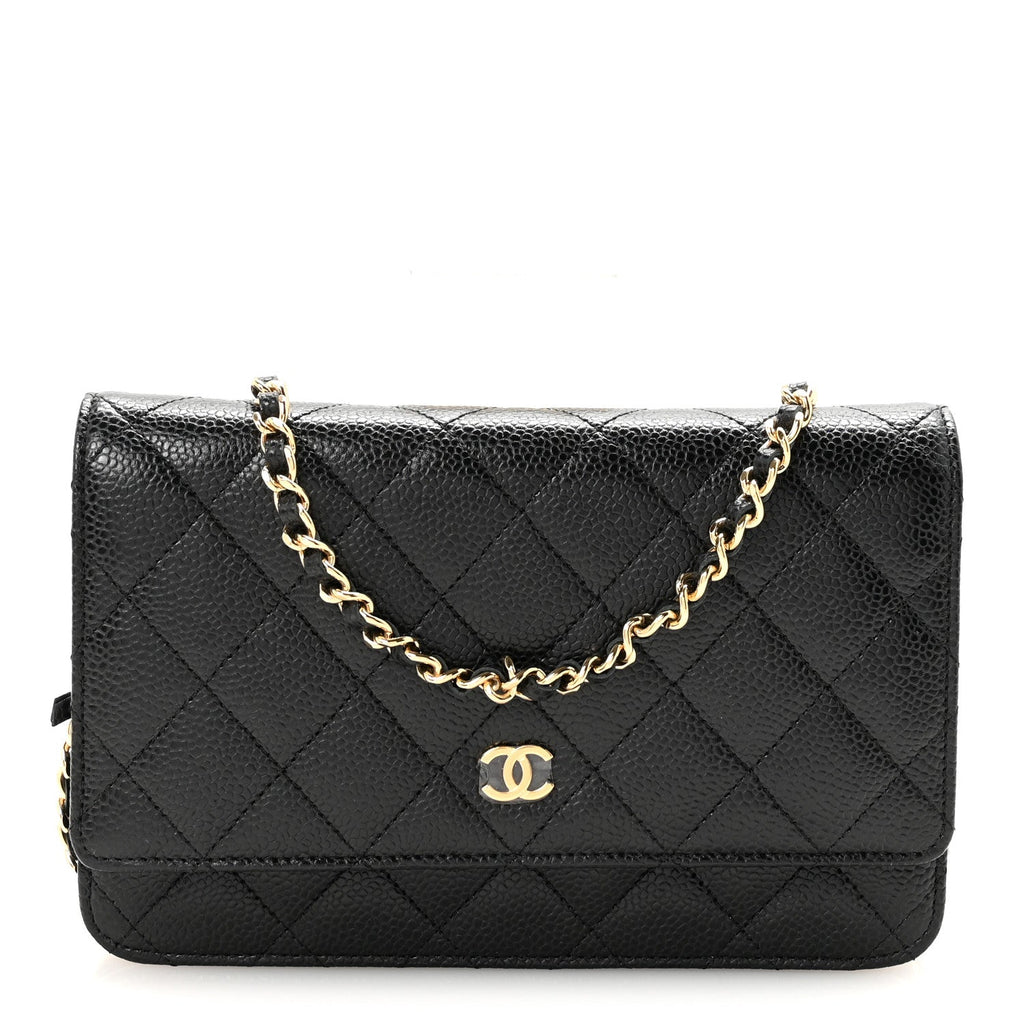 Chanel Caviar Quilted Wallet on Chain WOC Black
