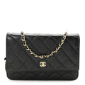 Chanel Caviar Quilted Wallet on Chain WOC Black