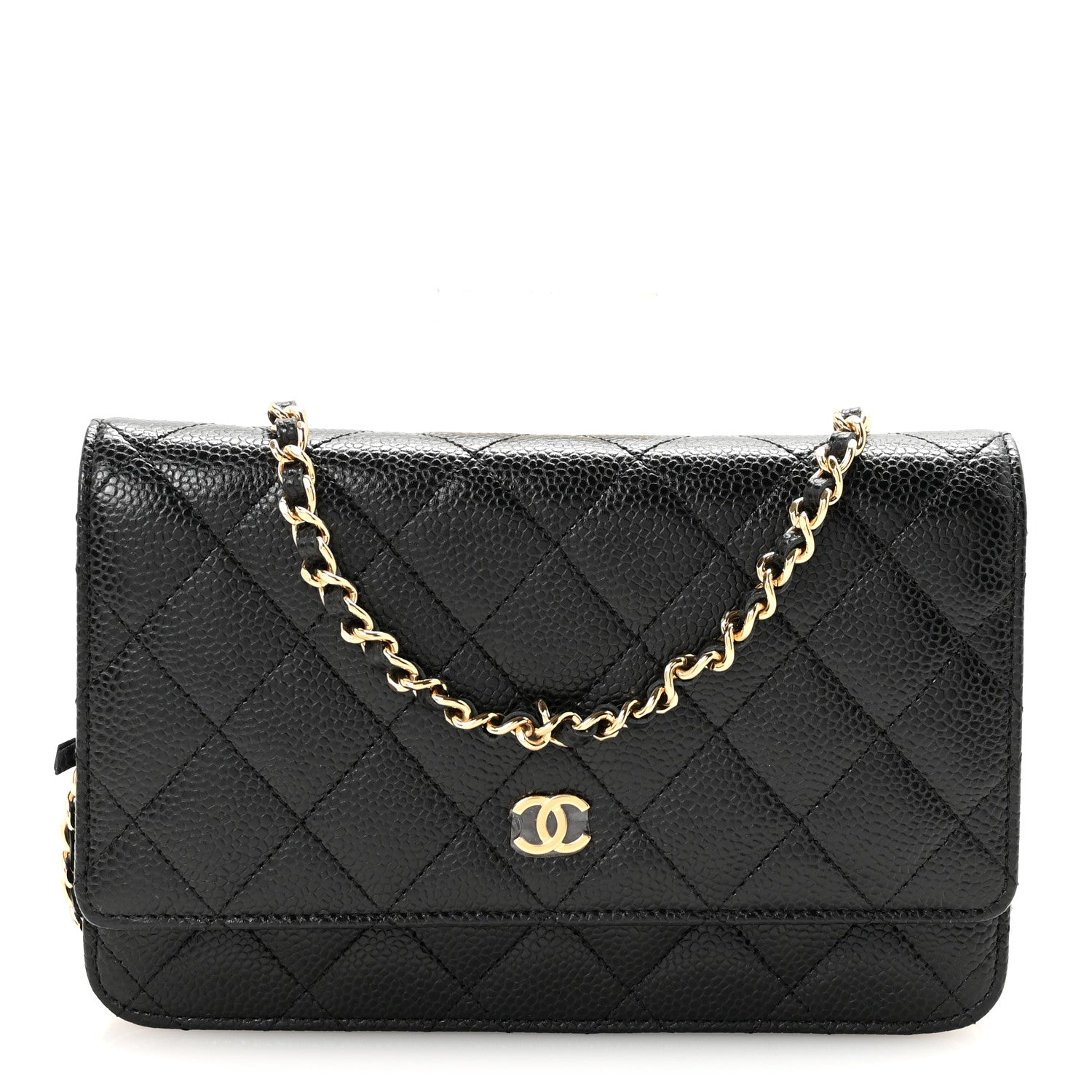 Chanel Caviar Quilted Wallet on Chain WOC Black