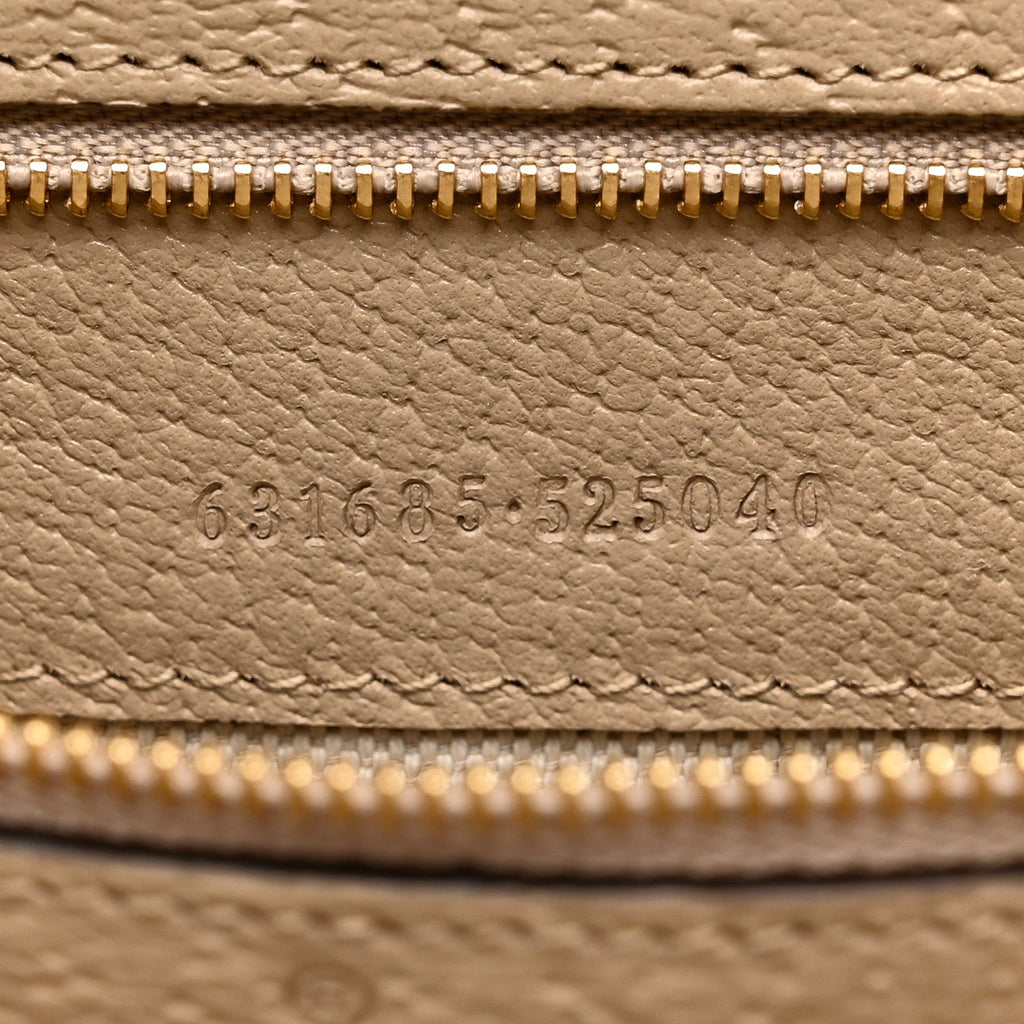 Gucci GG Supreme Monogram Textured Dollar Calfskin Web Medium Ophidia Shopping Tote Beige Mystic White Oatmeal