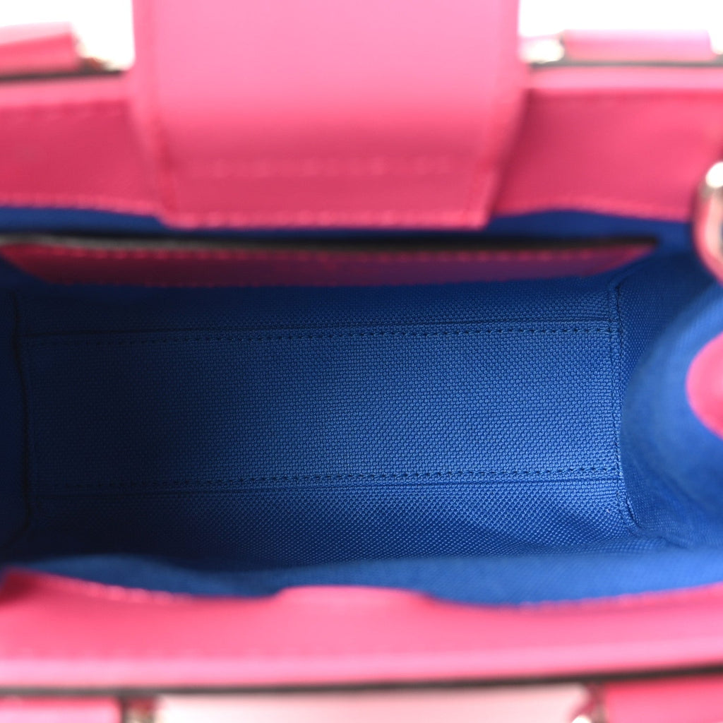 Gucci Calfskin GG Tennis Embossed Mini Tote Bag Modern Fuchsia Modern Blue