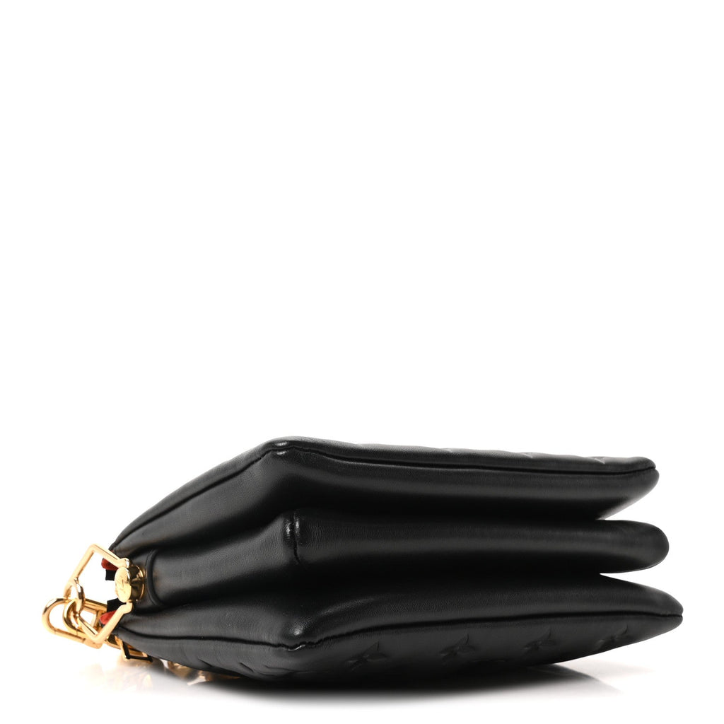 Louis Vuitton Lambskin Embossed Monogram Coussin BB Black