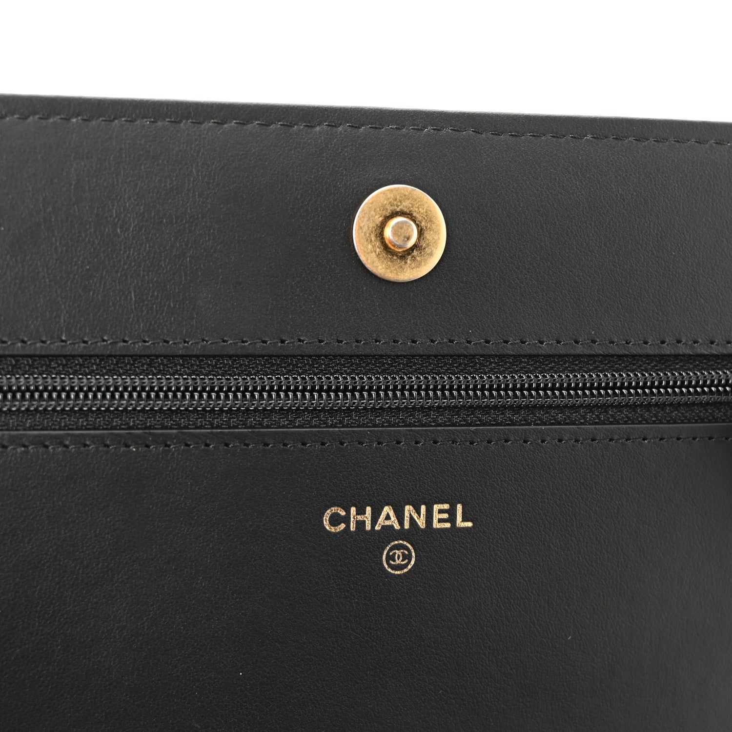 Chanel Caviar Quilted Boy Wallet On Chain WOC Black