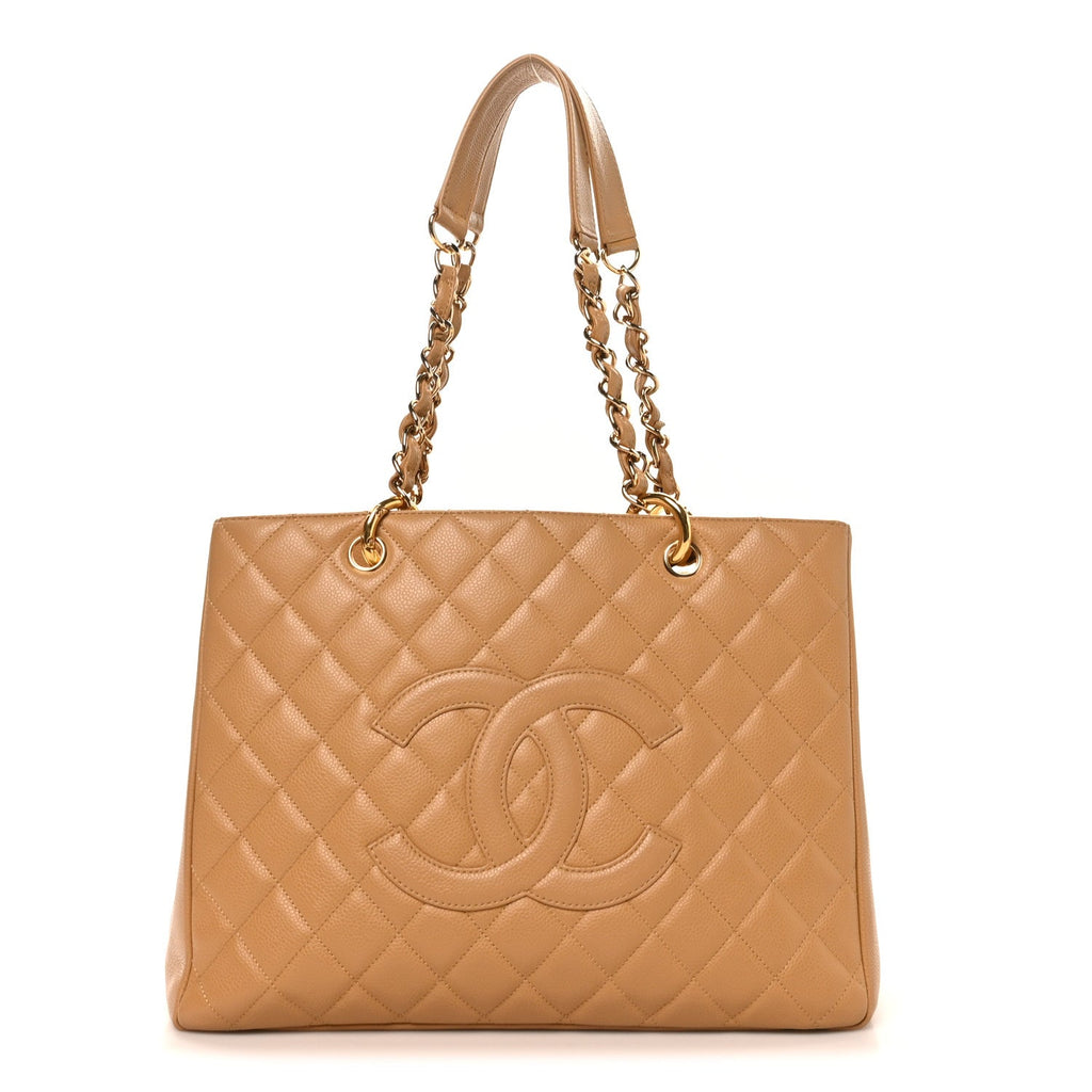 Chanel Caviar Quilted Grand Shopping Tote GST Beige