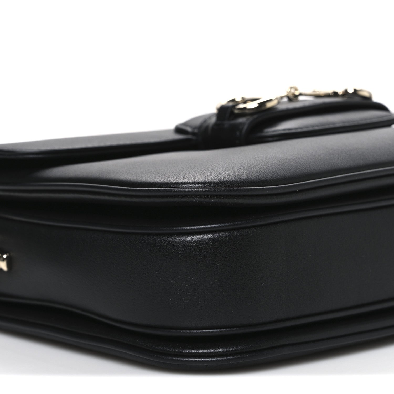 Gucci Ciny Lux Calfskin Horsebit 1955 Soft Small Shoulder Bag Black