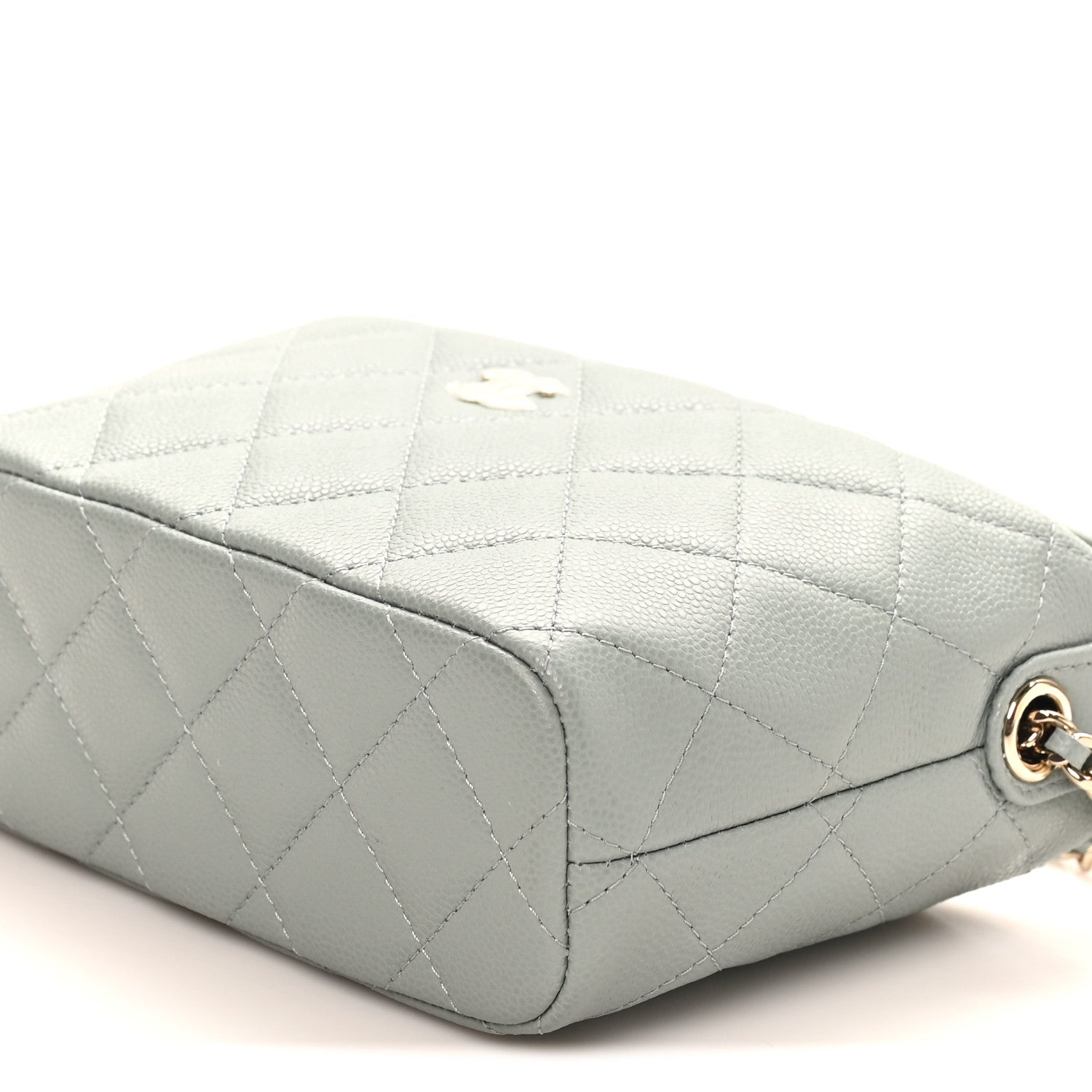 Chanel Caviar Quilted Hobo Clutch With Chain Light Green