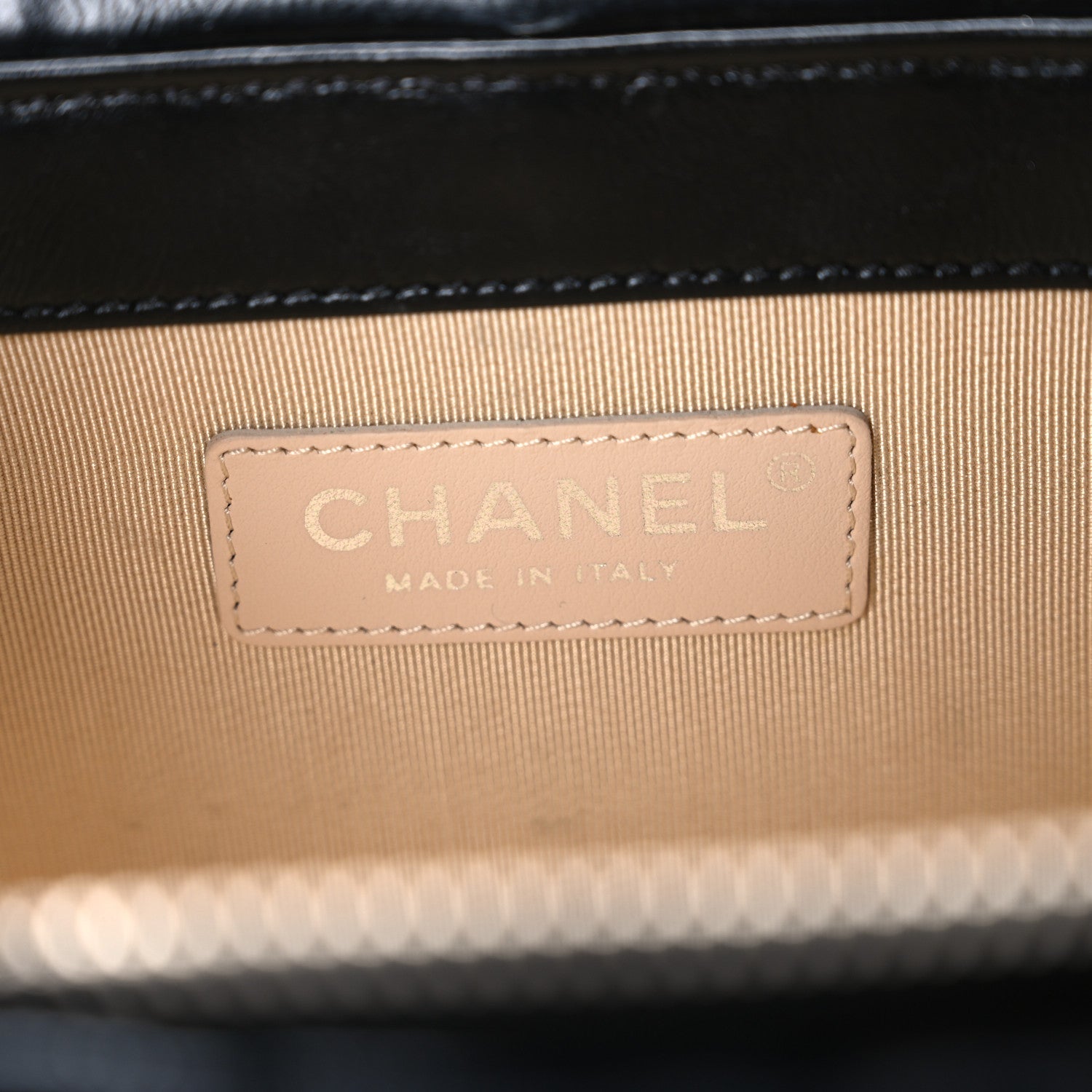 Chanel Calfskin Raffia Small Vanity Case Bag Black Beige
