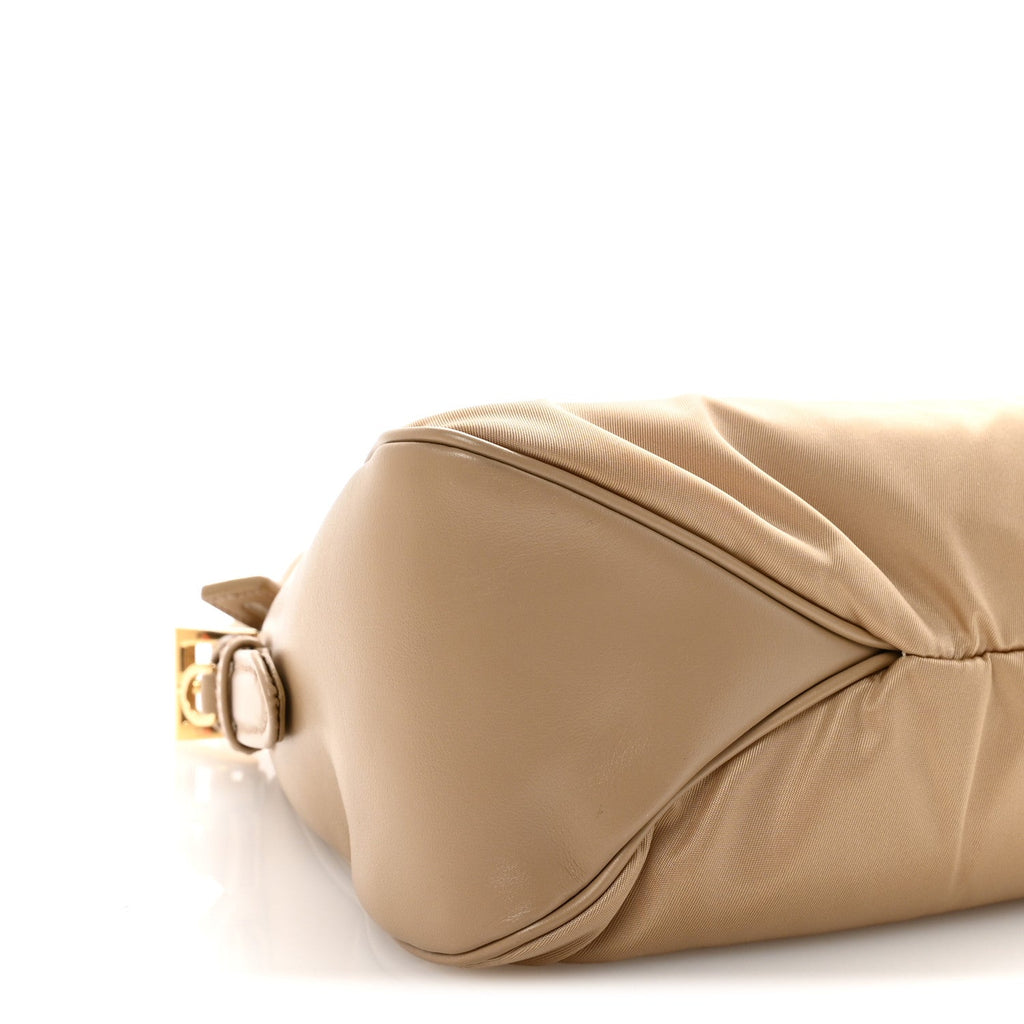 Prada Re-Nylon Vitello Large Aimee Shoulder Bag Cammello