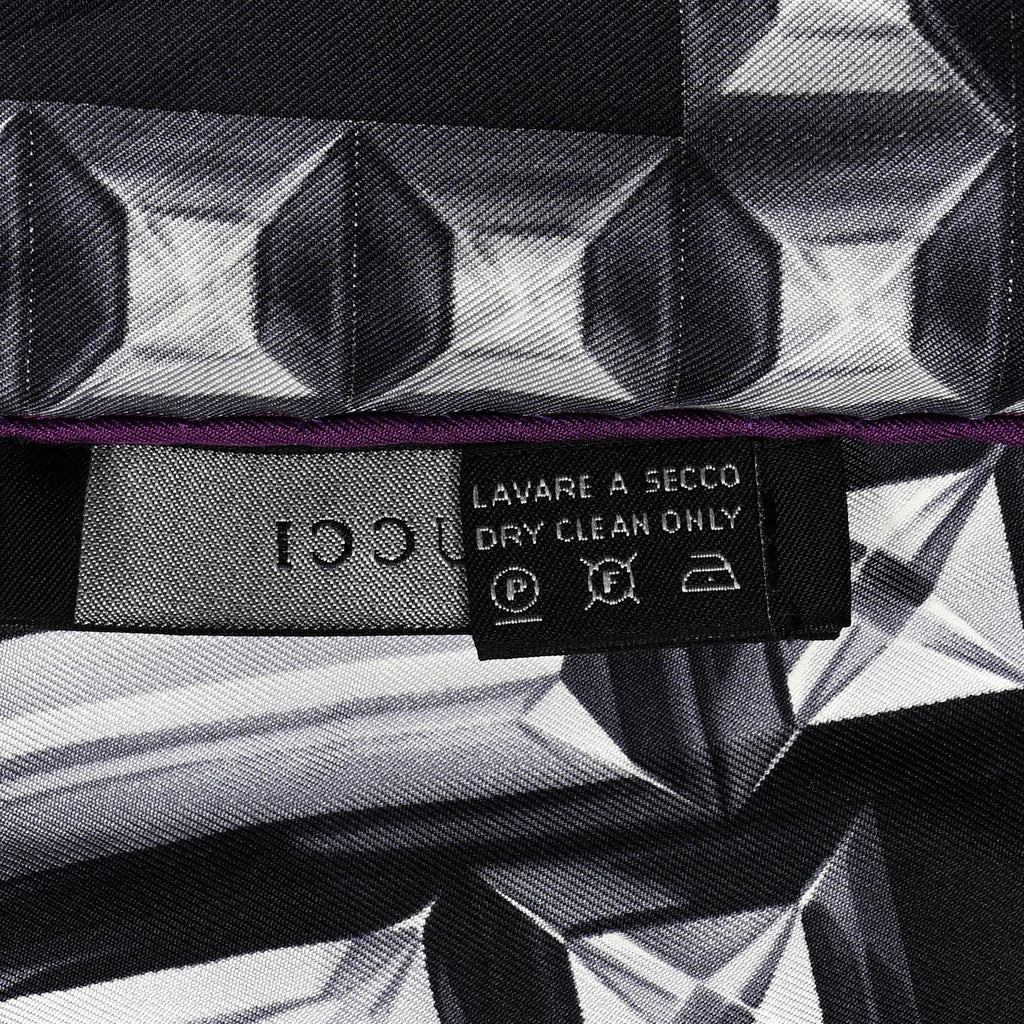 Gucci Silk GG Jewel Square Scarf Black Multicolor