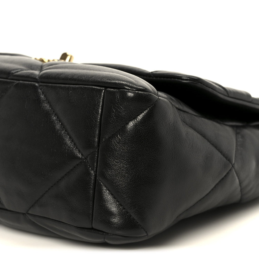 Chanel Lambskin Quilted Large Chanel 19 Flap Black