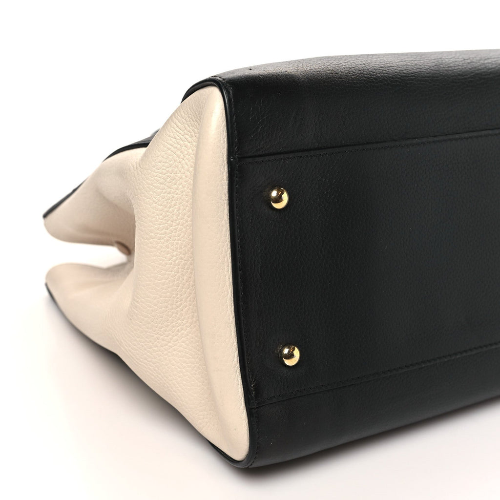 Chanel Grained Calfskin Medium Bi-Color Neo Executive Shopper Tote Black Beige