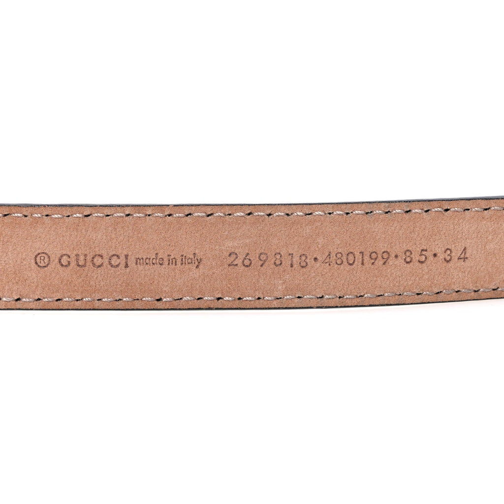 Gucci Calfskin Double G 20mm Belt 85 34 Black