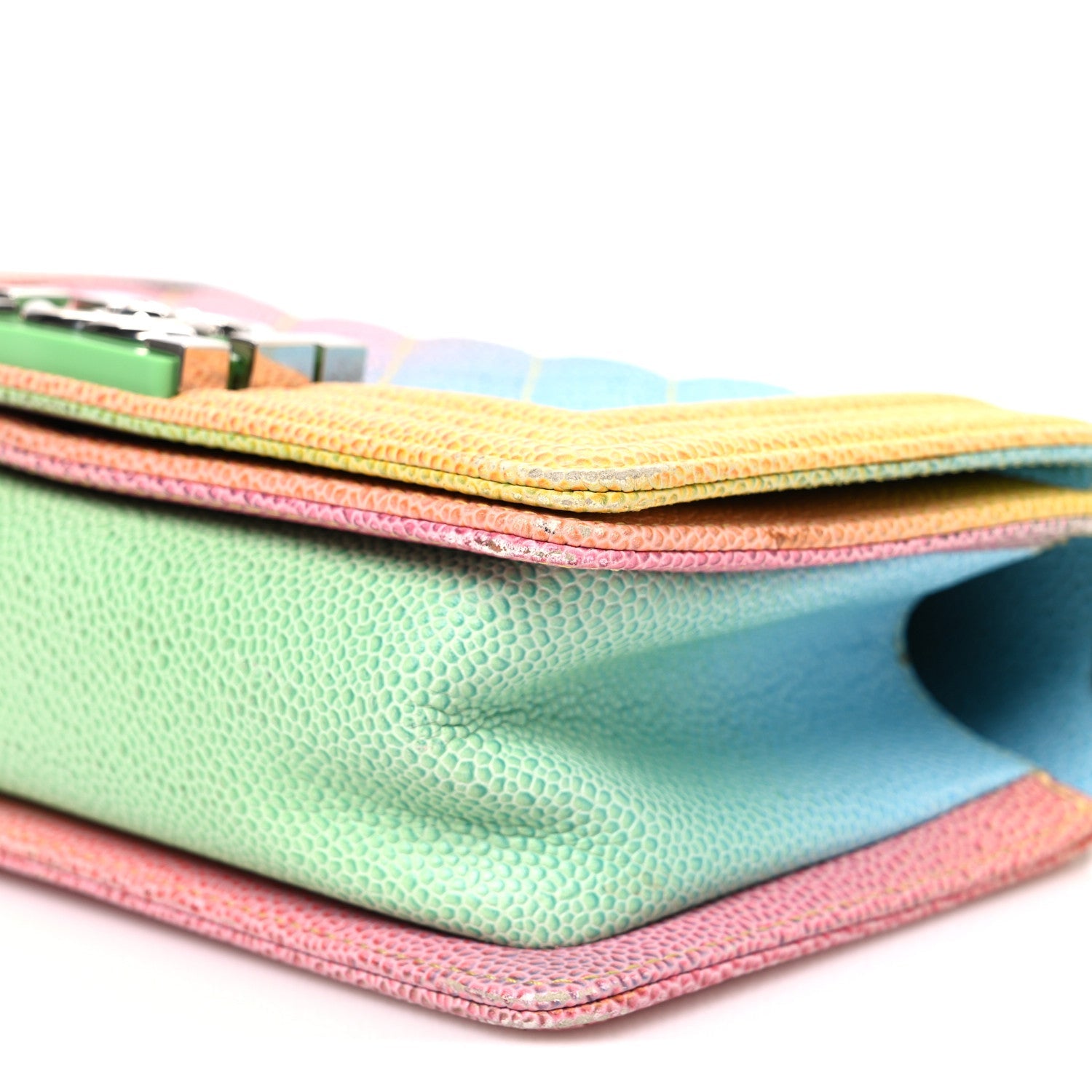 Chanel Caviar Quilted Small Cuba Rainbow Boy Flap Multicolor