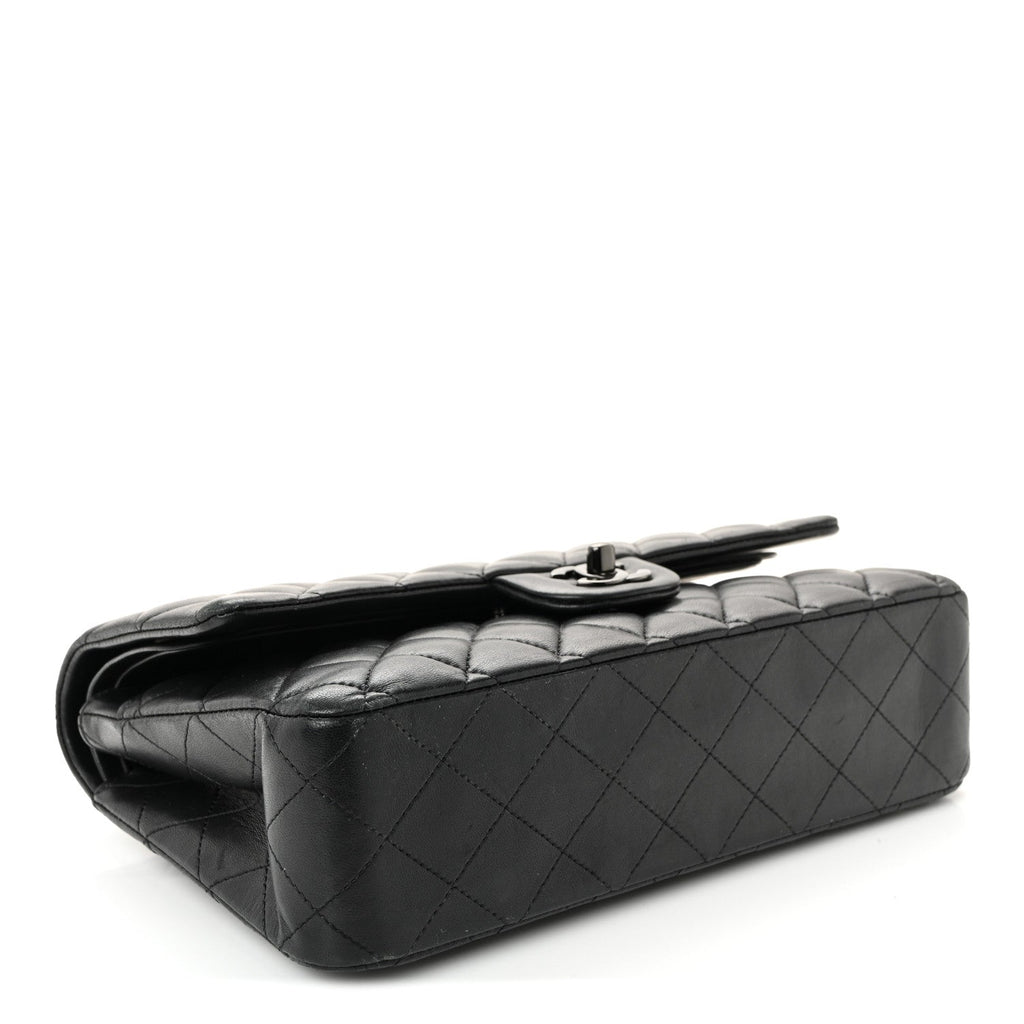 Chanel Lambskin Quilted Medium Double Flap So Black