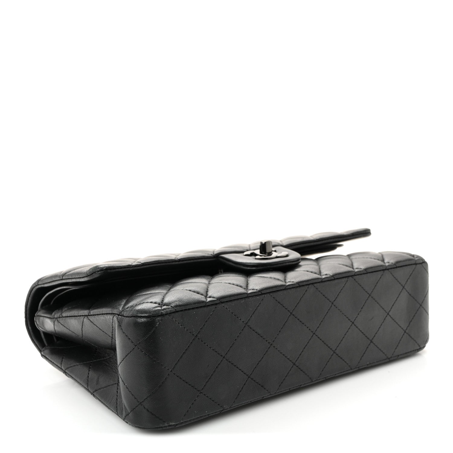 Chanel Lambskin Quilted Medium Double Flap So Black