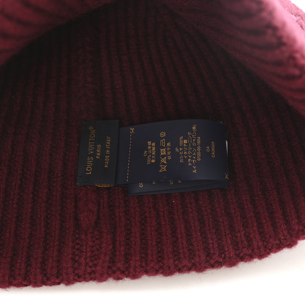 Louis Vuitton Cashmere LV Dual Beanie S Bordeaux